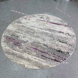 Круглый Ковер Для Гостиной Сиреневый С Серым Дизайн 30451